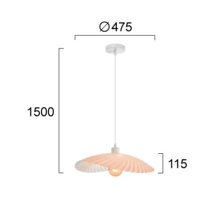 Lustr na lanku DANCE 1xE27/40W/230V růžová