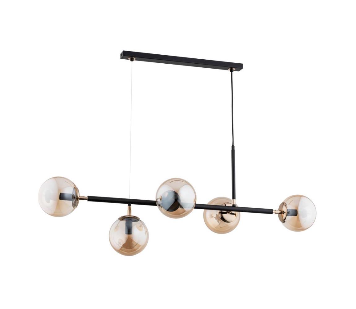 Alfa Lustr na lanku DANSA 5xE14/40W/230V mosaz/černá ALF63020