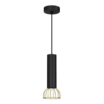 Lustr na lanku DANTE 1xGU10/25W/230V černá/zlatá