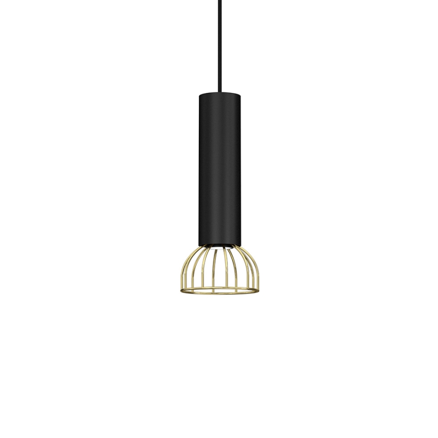 Lustr na lanku DANTE 1xGU10/25W/230V černá/zlatá