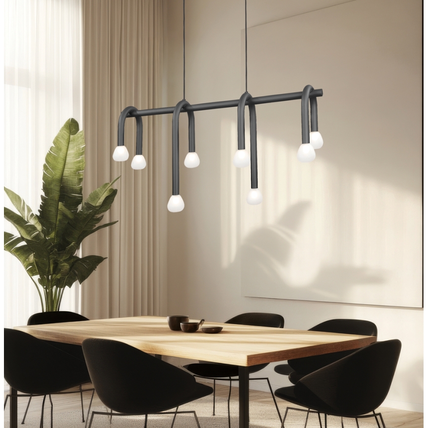 Lustr na lanku DELORI 8xG9/28W/230V černá