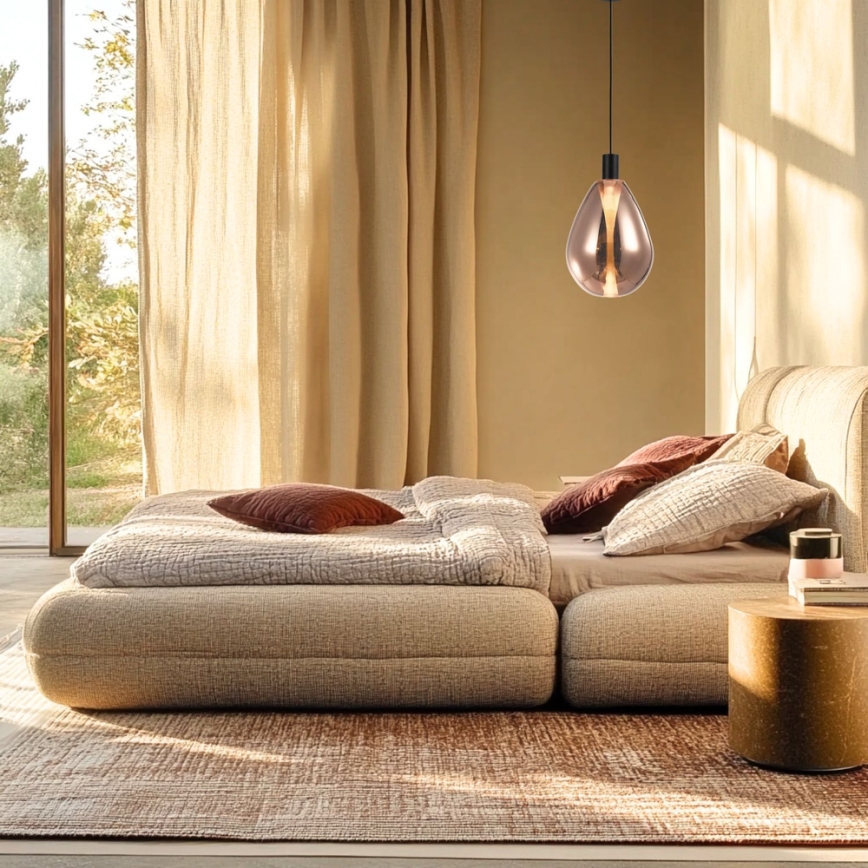 Lustr na lanku DENSO 1xG9/5W/230V pr. 20 cm měděná/černá