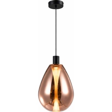 Lustr na lanku DENSO 1xGU10/10W/230V pr. 30 cm měděná/černá