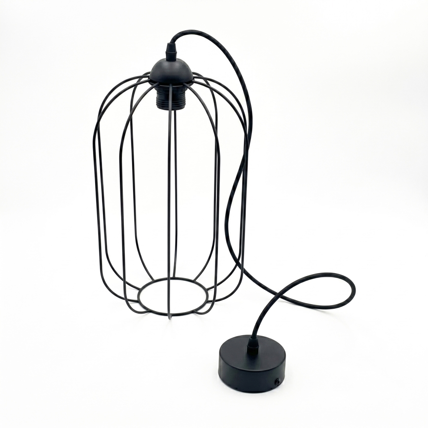 Lustr na lanku DESTELLO 1xE27/15W/230V pr. 21 cm černá