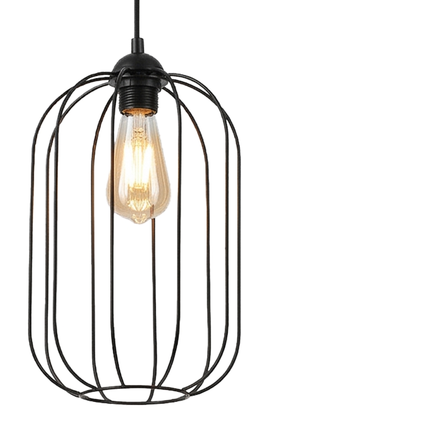 Lustr na lanku DESTELLO 1xE27/15W/230V pr. 21 cm černá