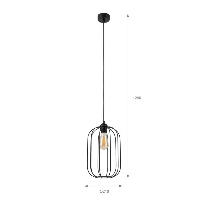 Lustr na lanku DESTELLO 1xE27/15W/230V pr. 21 cm černá
