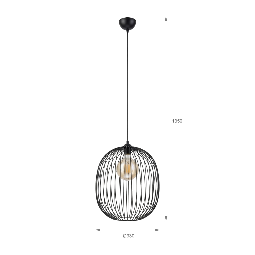 Lustr na lanku DESTELLO 1xE27/15W/230V pr. 32 cm černá