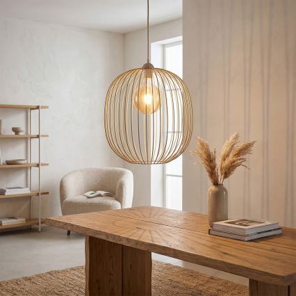 Lustr na lanku DESTELLO 1xE27/15W/230V pr. 33 cm béžová