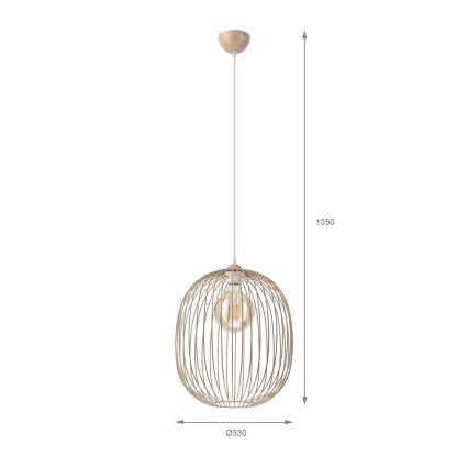 Lustr na lanku DESTELLO 1xE27/15W/230V pr. 33 cm béžová