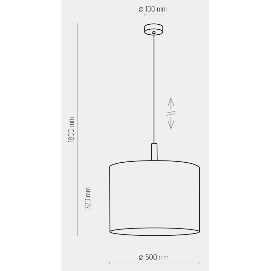 Lustr na lanku DEVA 1xE27/25W/230V šedá