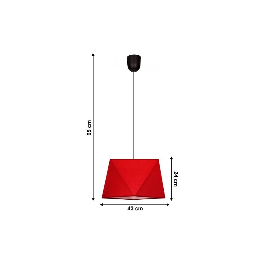 Lustr na lanku DIAMENT 1xE27/60W/230V červená