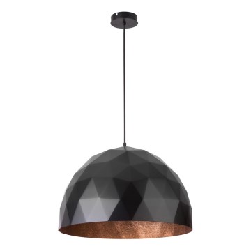 Lustr na lanku DIAMENT 1xE27/60W/230V pr. 50 cm černá/měděná