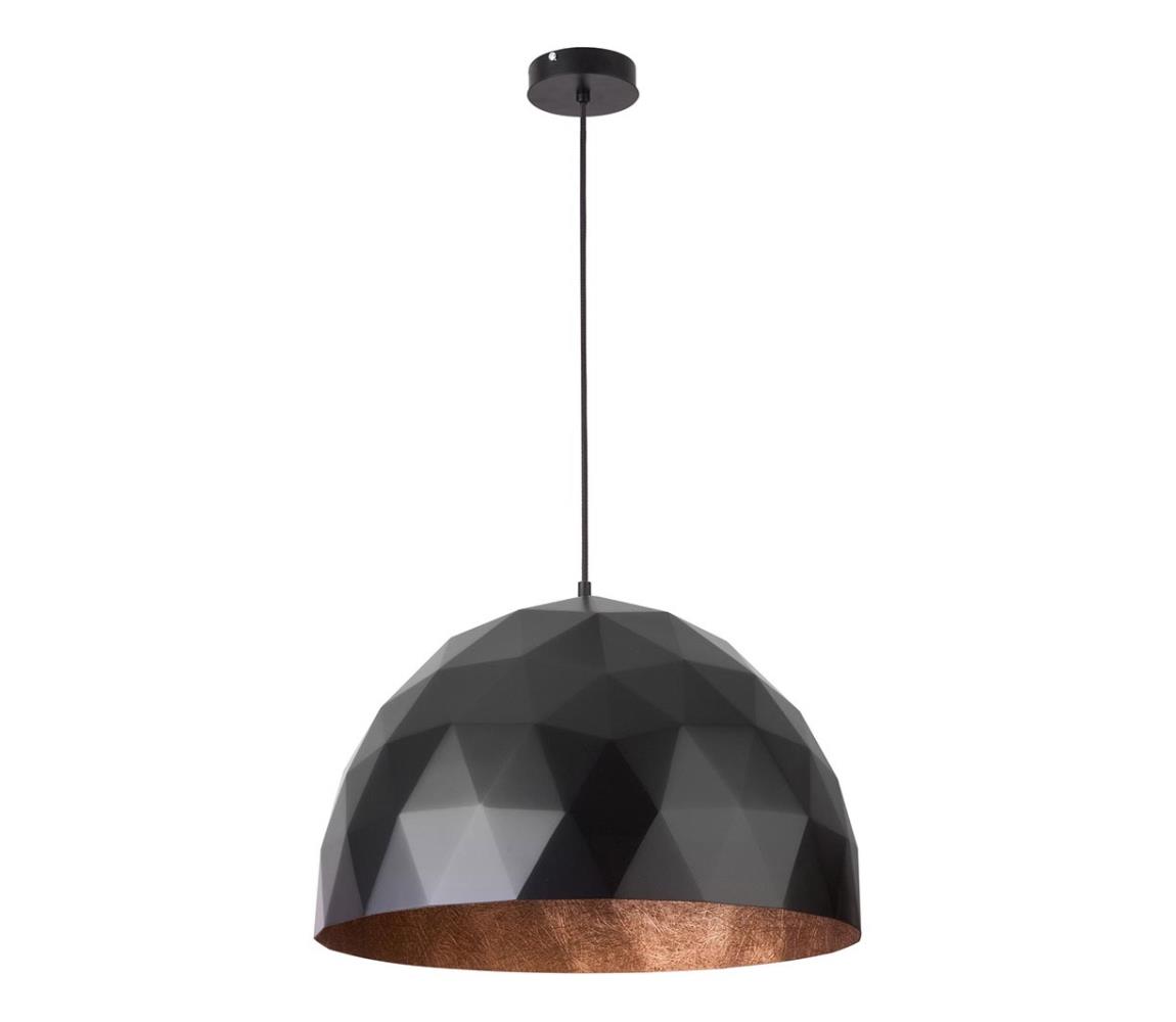 Sigma Lustr na lanku DIAMENT 1xE27/60W/230V pr. 50 cm černá/měděná SI0020