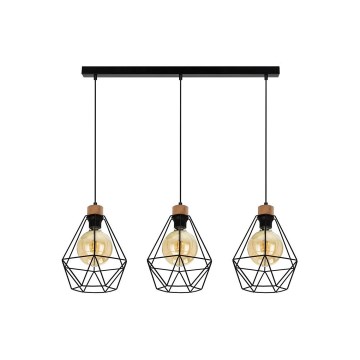 Lustr na lanku DIAMENT 3xE27/60W/230V dub – FSC certifikováno