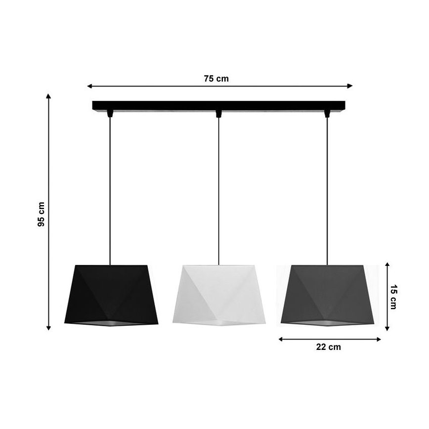 Lustr na lanku DIAMENT 3xE27/60W/230V