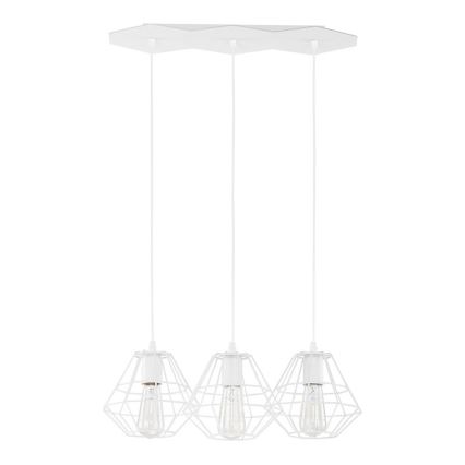 Lustr na lanku DIAMOND 3xE27/60W/230V bílá