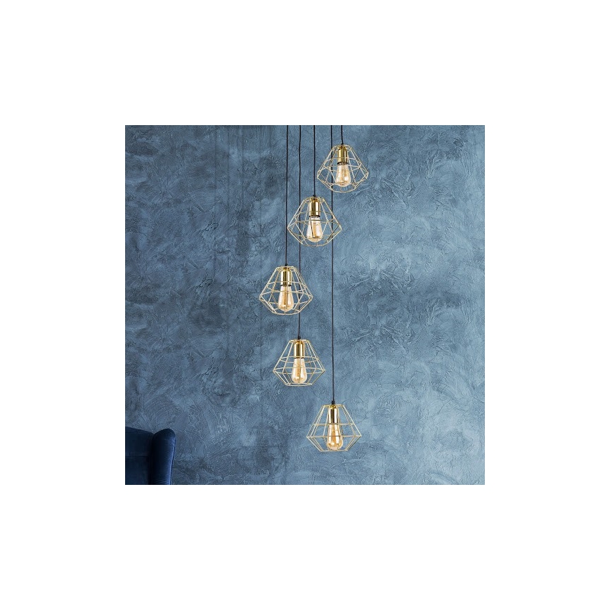 Lustr na lanku DIAMOND 5xE27/60W/230V