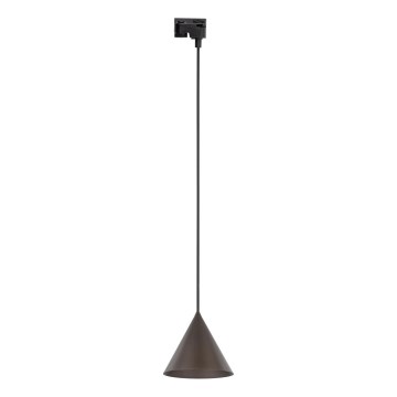 Lustr na lanku do 1-fázového lištového systému CONO 1xE27/15W/230V černá/hnědá