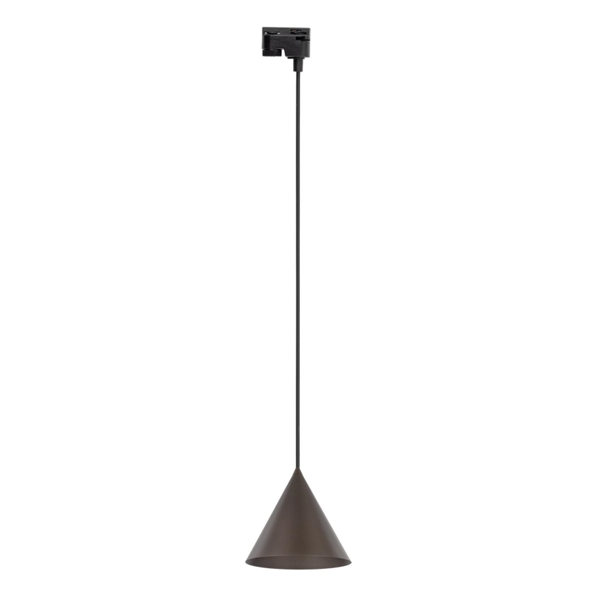 Lustr na lanku do 1-fázového lištového systému CONO 1xE27/15W/230V černá/hnědá