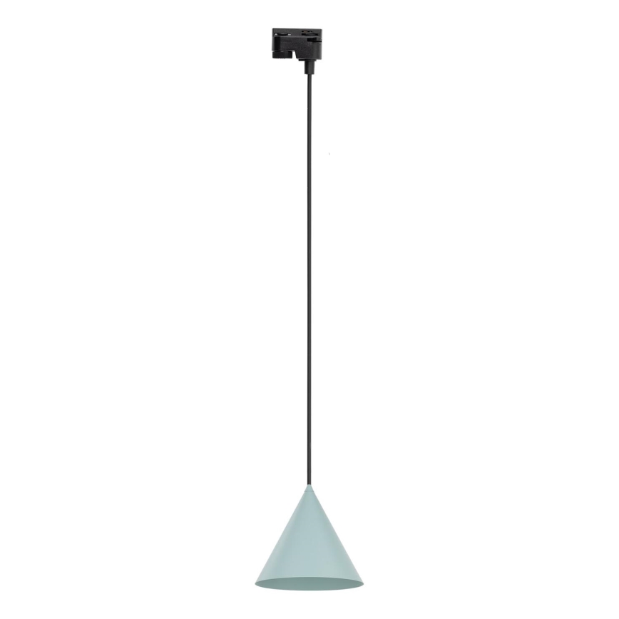 Lustr na lanku do 1-fázového lištového systému CONO 1xE27/15W/230V černá/mintová