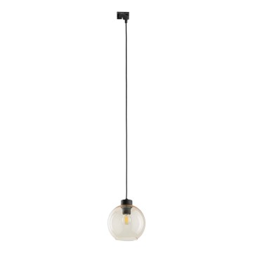 Lustr na lanku do 1-fázového lištového systému CUBUS 1xE27/15W/230V černá/kouřová béžová