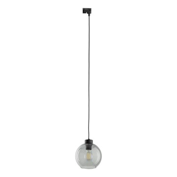 Lustr na lanku do 1-fázového lištového systému CUBUS 1xE27/15W/230V černá/kouřová černá