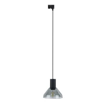 Lustr na lanku do 1-fázového lištového systému NEO 1xE27/15W/230V černá/kouřová černá