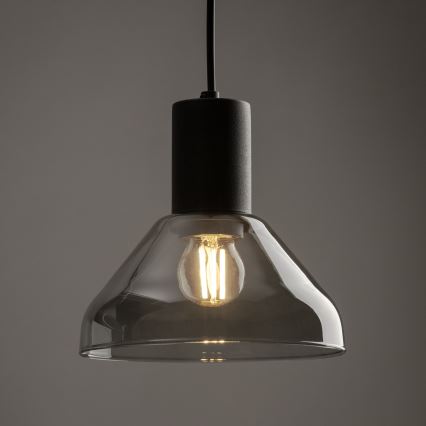Lustr na lanku do 3-fázového lištového systému NEO 1xE27/15W/230V černá/kouřová černá