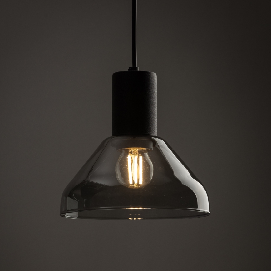Lustr na lanku do 3-fázového lištového systému NEO 1xE27/15W/230V černá/kouřová černá