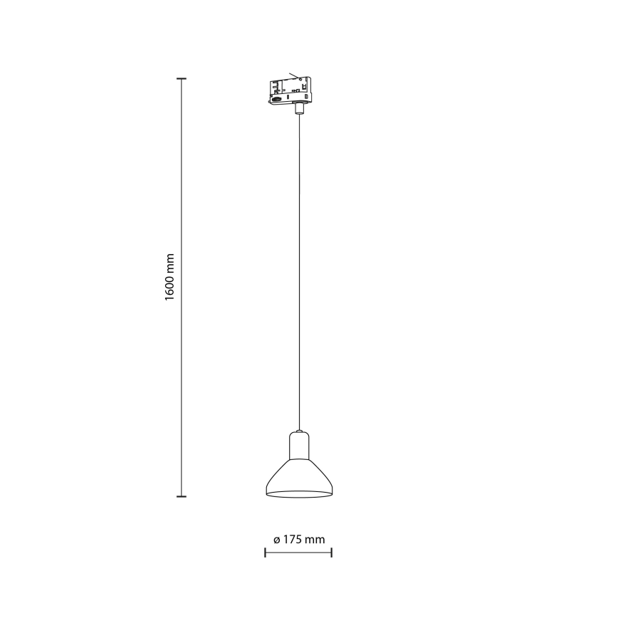 Lustr na lanku do 3-fázového lištového systému NEO 1xE27/15W/230V černá/kouřová černá