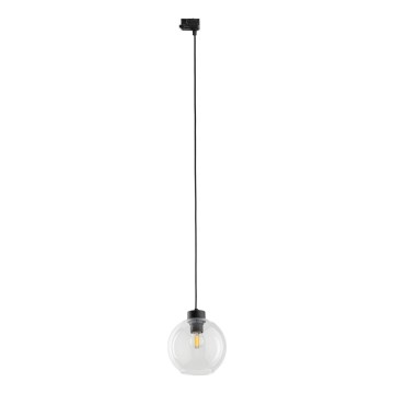 Lustr na lanku do 3-fázového lištového systému CUBUS 1xE27/15W/230V černá/čirá