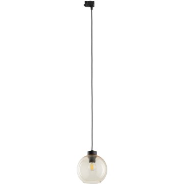Lustr na lanku do 3-fázového lištového systému CUBUS 1xE27/15W/230V černá/kouřová béžová