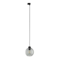 Lustr na lanku do 3-fázového lištového systému CUBUS 1xE27/15W/230V černá/kouřová černá