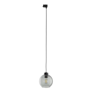 Lustr na lanku do 3-fázového lištového systému CUBUS 1xE27/15W/230V černá/kouřová černá
