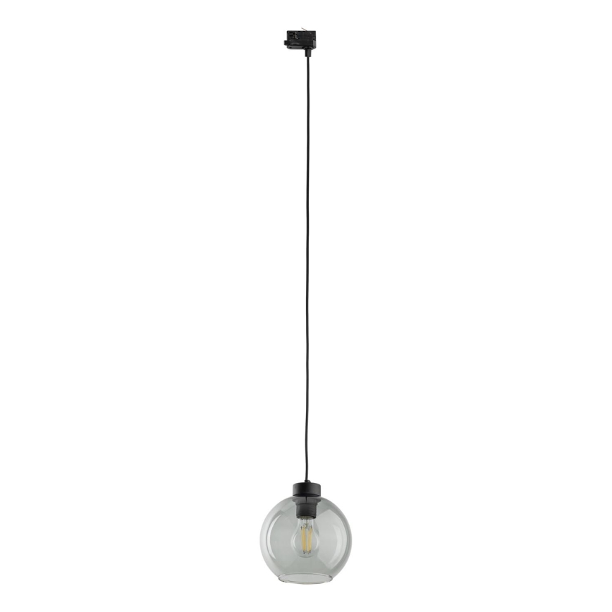 Lustr na lanku do 3-fázového lištového systému CUBUS 1xE27/15W/230V černá/kouřová černá