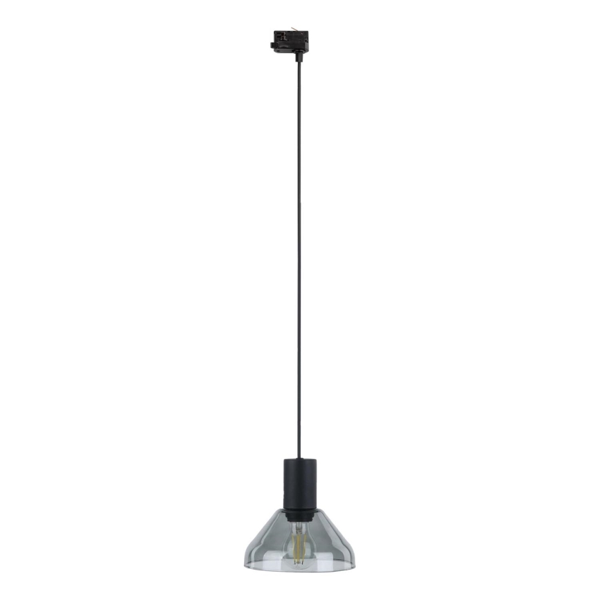 Lustr na lanku do 3-fázového lištového systému NEO 1xE27/15W/230V černá/kouřová černá