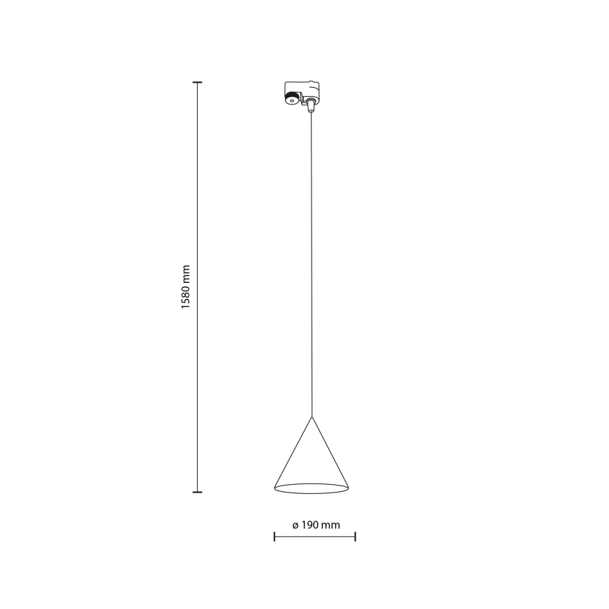 Lustr na lanku do 1-fázového lištového systému CONO 1xE27/15W/230V černá/mintová