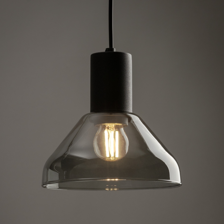 Lustr na lanku do 1-fázového lištového systému NEO 1xE27/15W/230V černá/kouřová černá