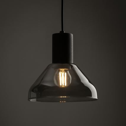 Lustr na lanku do 1-fázového lištového systému NEO 1xE27/15W/230V černá/kouřová černá