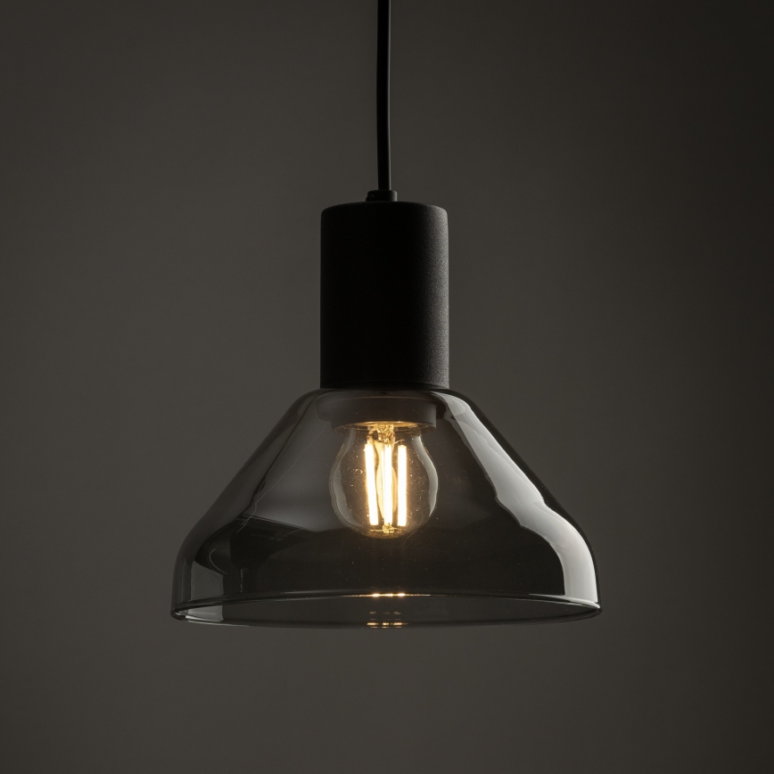Lustr na lanku do 1-fázového lištového systému NEO 1xE27/15W/230V černá/kouřová černá