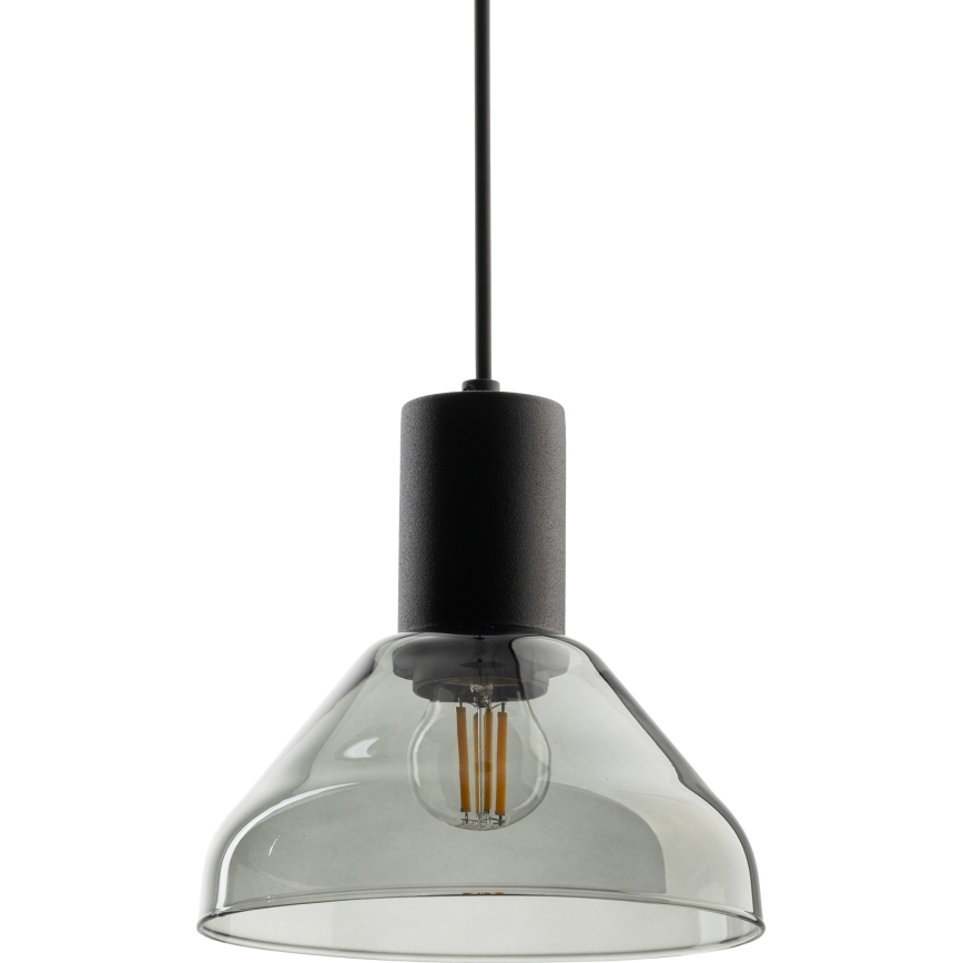 Lustr na lanku do 1-fázového lištového systému NEO 1xE27/15W/230V černá/kouřová černá