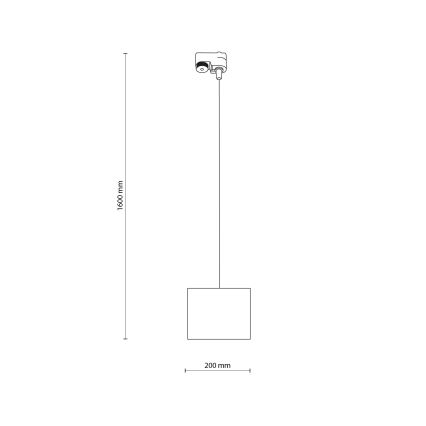 Lustr na lanku do 1-fázového lištového systému TRACER 1xE27/15W/230V pr. 20 cm černá/šedá