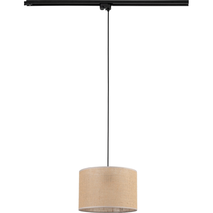 Lustr na lanku do 1-fázového lištového systému TRACER 1xE27/15W/230V pr. 30 cm černá/hnědá