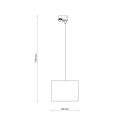 Lustr na lanku do 1-fázového lištového systému TRACER 1xE27/15W/230V pr. 38 cm černá/šedá