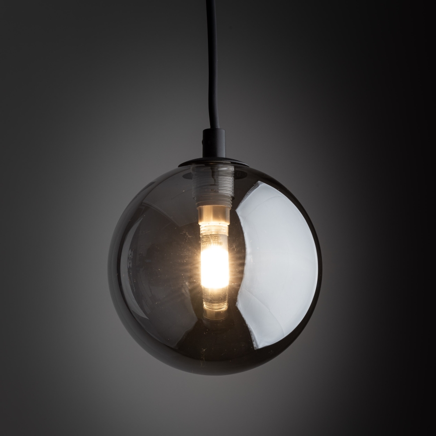 Lustr na lanku do 1-fázového lištového systému TRACER 1xG9/8W/230V černá/kouřová černá