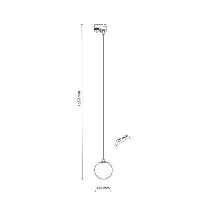 Lustr na lanku do 1-fázového lištového systému TRACER 1xG9/8W/230V černá/kouřová černá