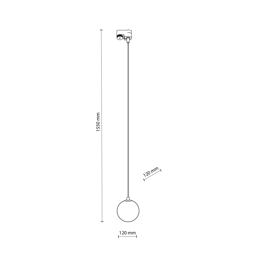 Lustr na lanku do 1-fázového lištového systému TRACER 1xG9/8W/230V černá/kouřová černá