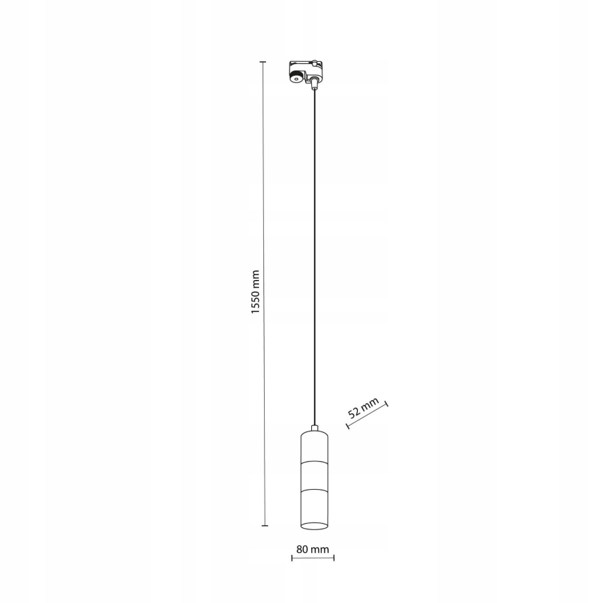 Lustr na lanku do 1-fázového lištového systému TRACER 1xGU10/10W/230V černá/zlatá