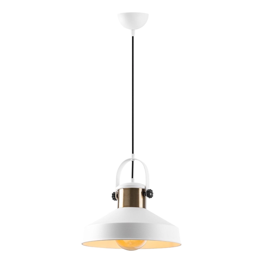 Lustr na lanku DODO 1xE27/40W/230V bílá/bronzová