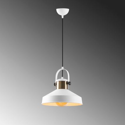 Lustr na lanku DODO 1xE27/40W/230V bílá/bronzová